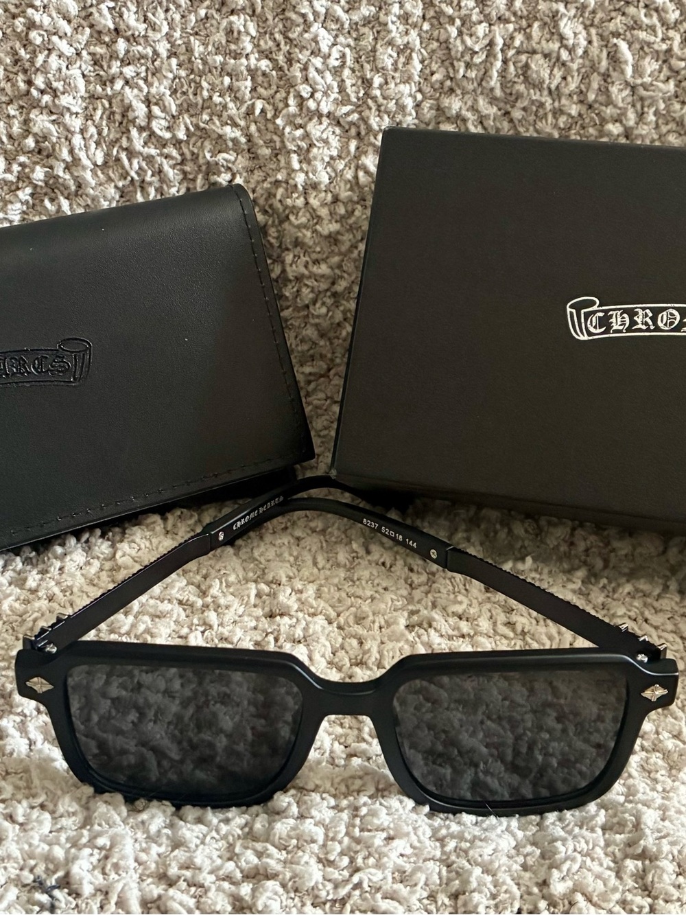 Inspired 1:1 Black Rectangular Sunglasses with Silver Accents